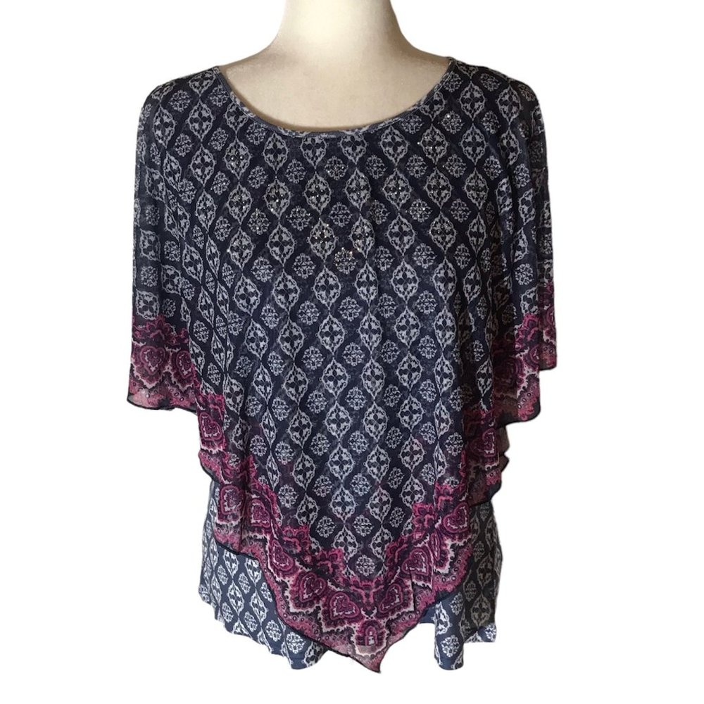 JM Collection Printed Top. New With Tickets. Size Large